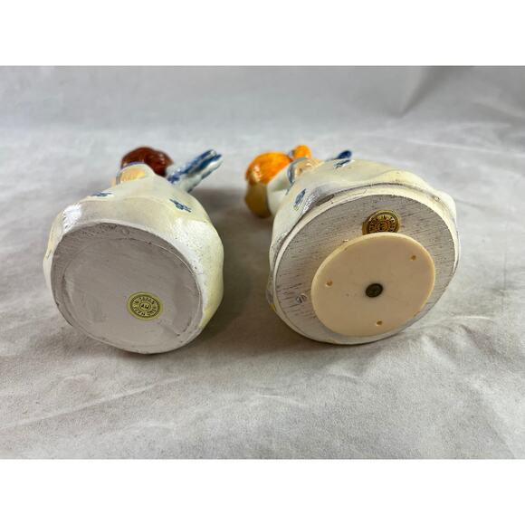 Papier Mâché Kissing Angels Figurines Musical Holiday Decor Japan Vintage - Picture 8 of 10